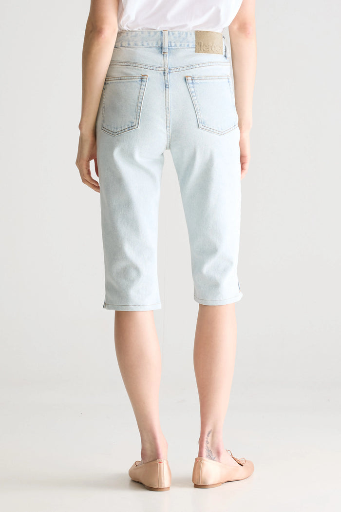 Bellerose Jean Capri Bleu Denim Pour Femmes