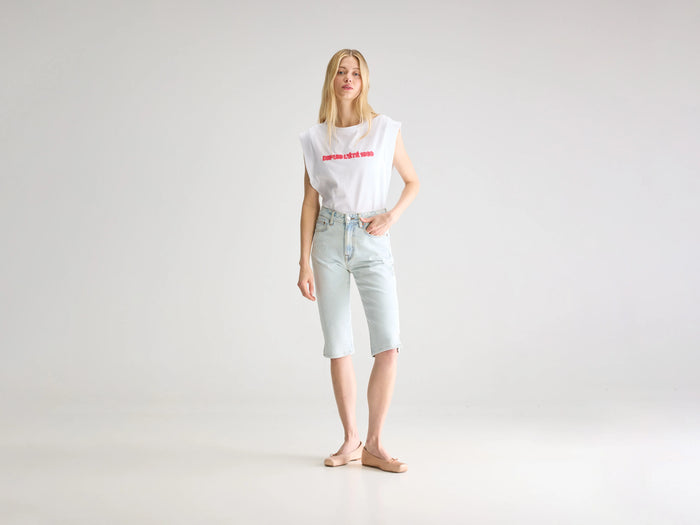 Bellerose Jean Capri Bleu Denim Pour Femmes