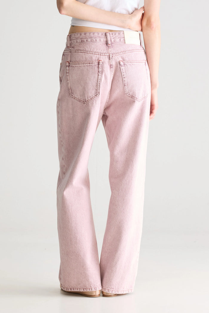 Bellerose Jean Denim Rose Taille Basse Pour Femmes