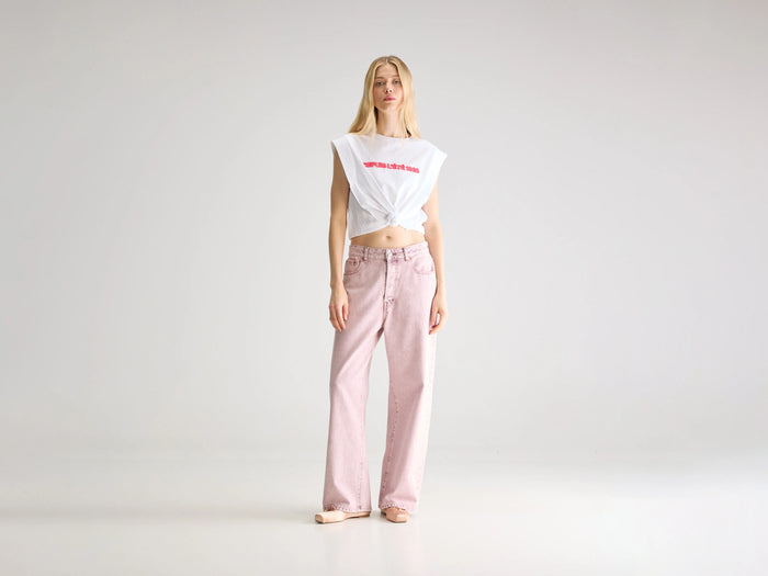 Bellerose Jean Denim Rose Taille Basse Pour Femmes