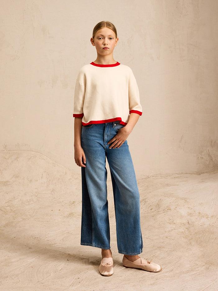 Bellerose Jean Flare Bleu Pour Filles