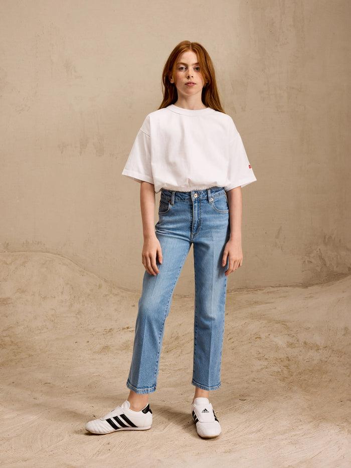 Bellerose Jean Flare Court Bleu Pour Filles