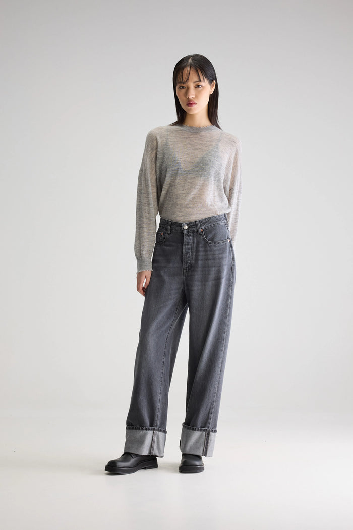 Bellerose Jean Taille Basse Noir Ample Pour Femmes
