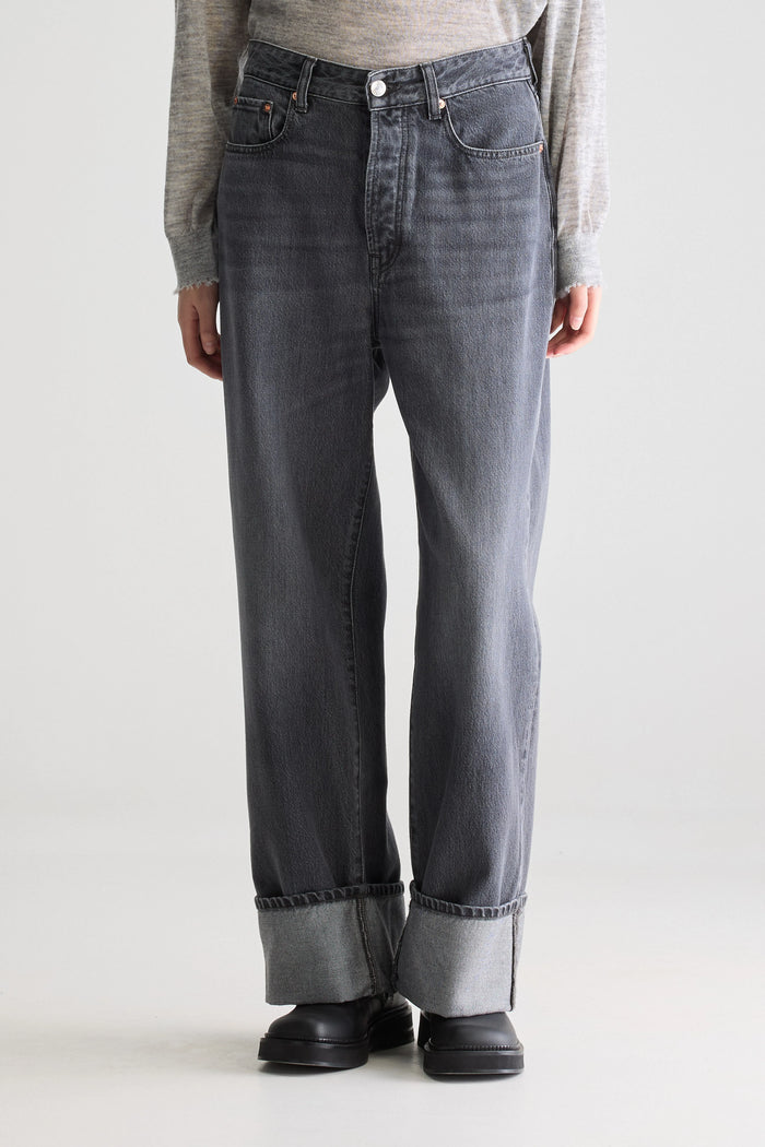 Bellerose Jean Taille Basse Noir Ample Pour Femmes