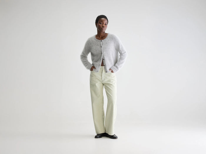 Bellerose Jean taille basse rayé vert pour femmes