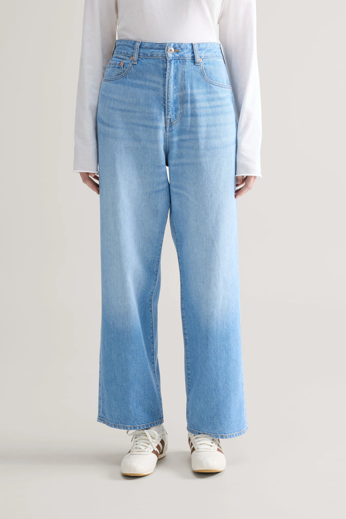 Bellerose Jean Taille Haute Bleu Clair Pour Femmes
