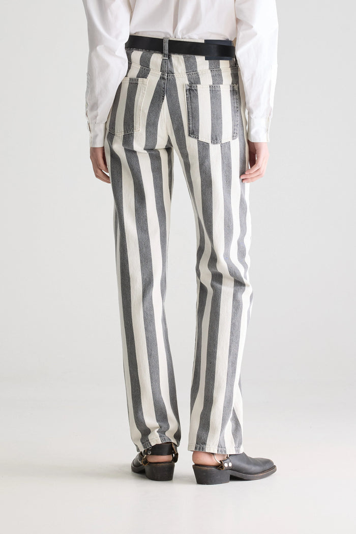 Bellerose Jean Taille Haute Rayé Noir Pour Femmes