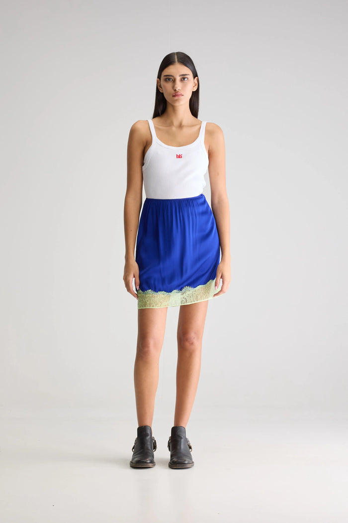 Bellerose Jupe Bleue Avec Dentelle Pour Femmes