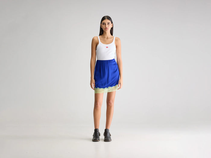 Bellerose Jupe Bleue Avec Dentelle Pour Femmes