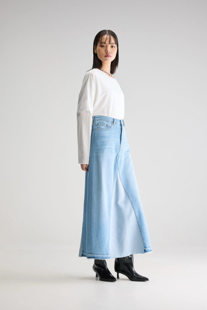 Bellerose Jupe Longue En Denim Bleu Pour Femmes