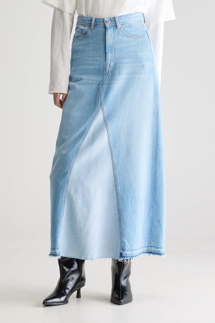 Bellerose Jupe Longue En Denim Bleu Pour Femmes