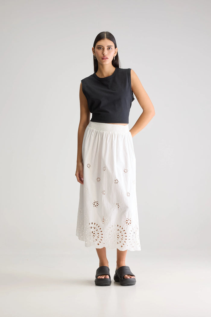 Bellerose Jupe Midi Blanche Pour Femmes