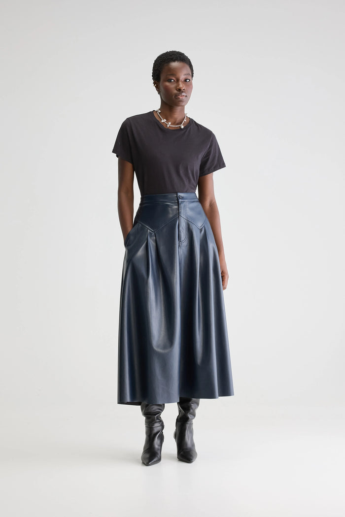 Bellerose Jupe Midi évasée Bleu Foncé Pour Femmes