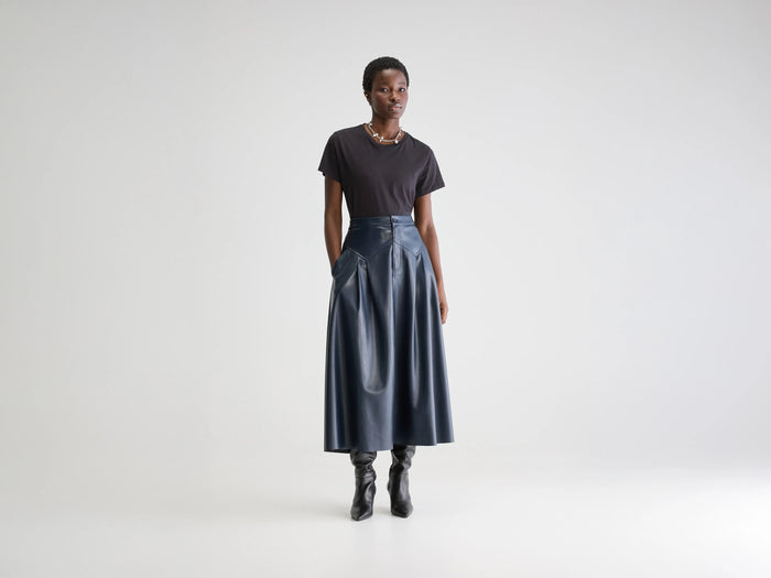 Bellerose Jupe midi évasée bleu foncé pour femmes