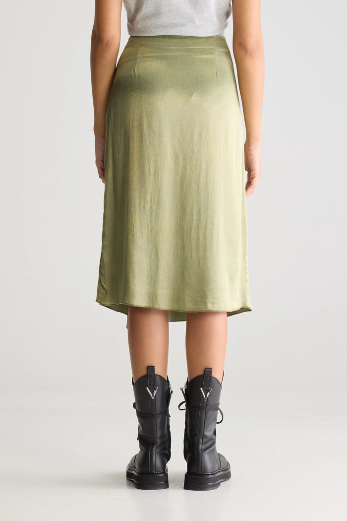 Bellerose Jupe Midi Kaki Flottante Pour Femmes