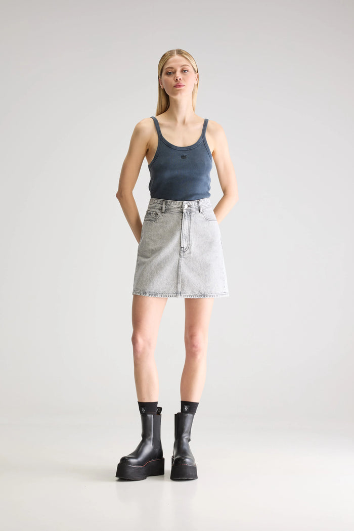 Bellerose Jupe Mini Denim Grise Pour Femmes
