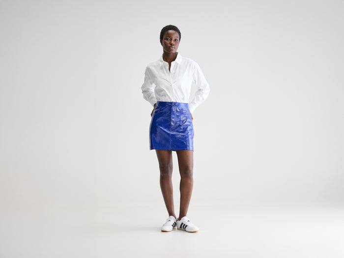 Bellerose Mini-jupe en vinyle bleu pour femmes