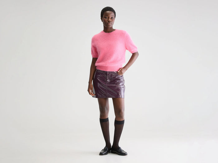 Bellerose Mini-jupe en vinyle bordeaux pour femmes