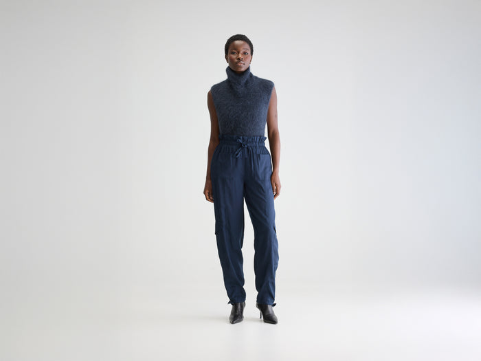 Bellerose Pantalon cargo bleu foncé pour femmes
