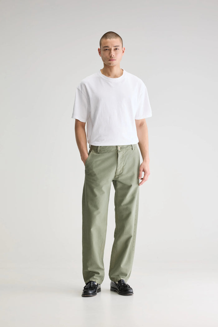 Bellerose Pantalon Chino Gris-vert Pour Homme