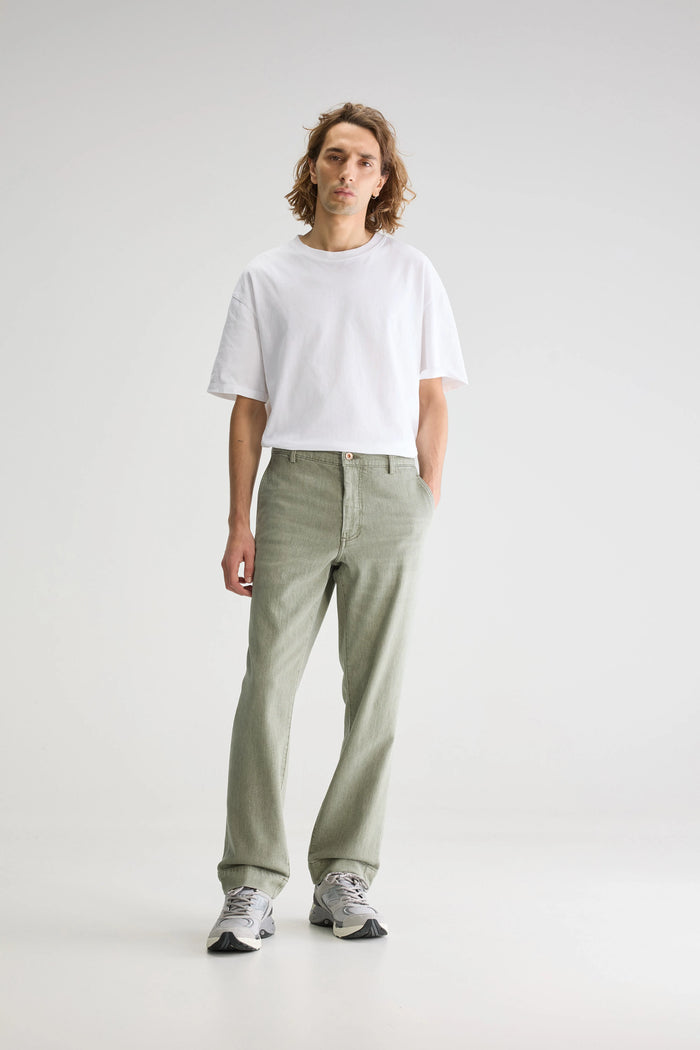 Bellerose Pantalon Droit Vert Pour Homme