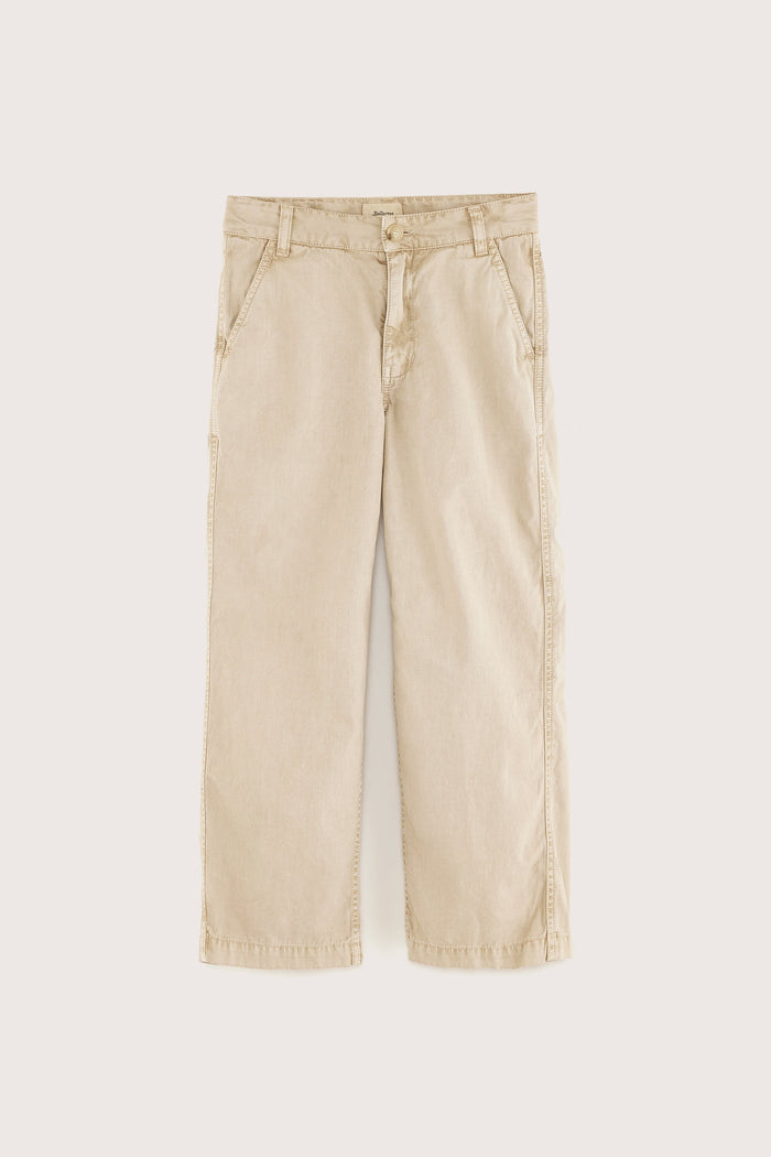 Bellerose Pantalon Large Beige En Jean Pour Filles