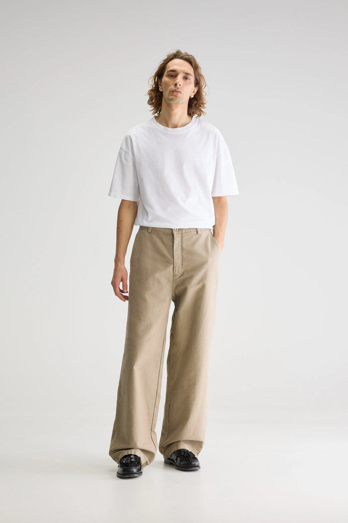 Bellerose Pantalon Large Gris-beige Pour Homme