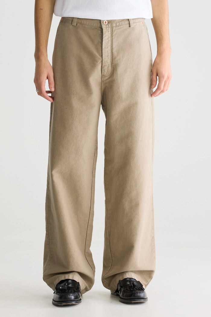 Bellerose Pantalon Large Gris-beige Pour Homme