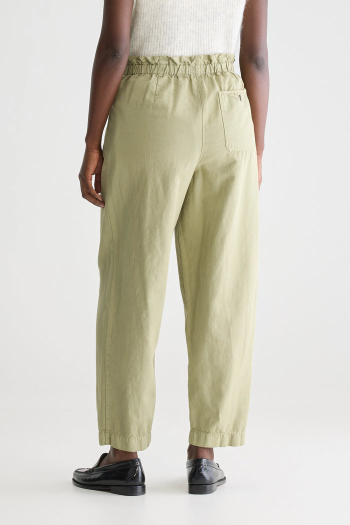 Bellerose Pantalon Paperbag Vert Pour Femmes
