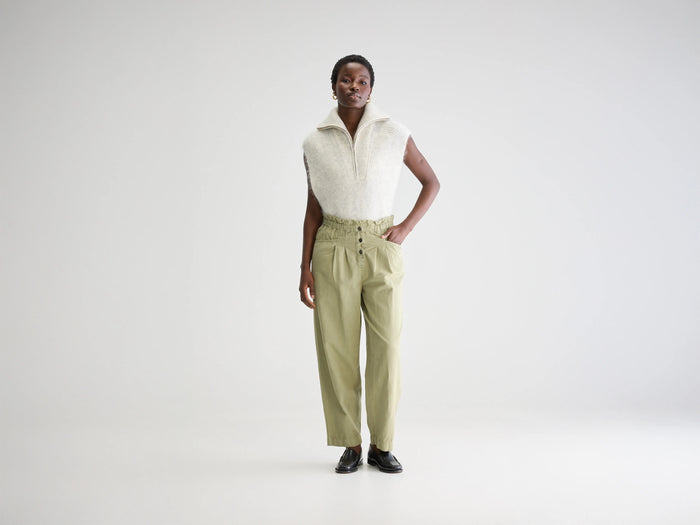 Bellerose Pantalon paperbag vert pour femmes