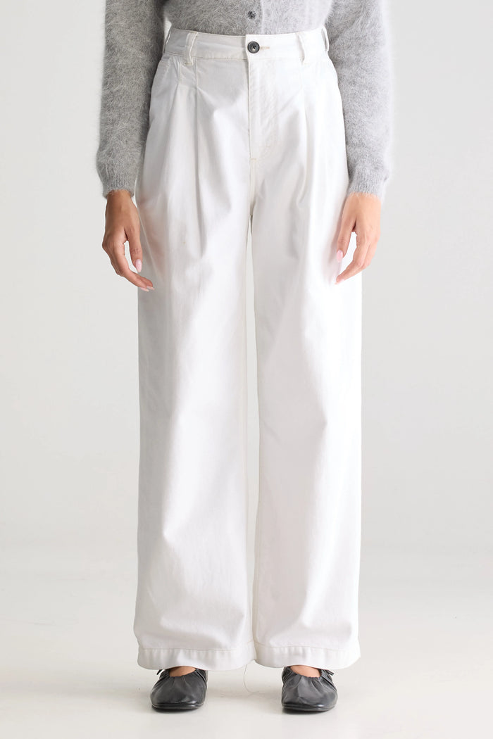 Bellerose Pantalon Plissé Blanc Pour Femmes