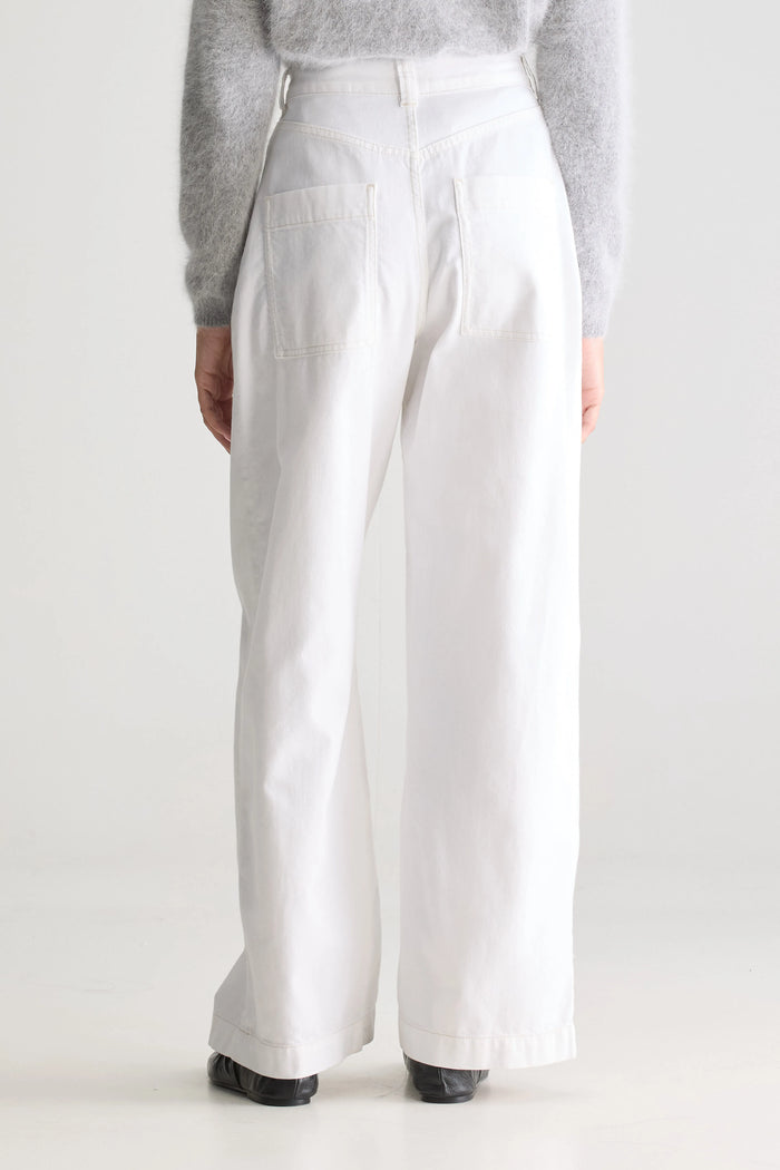 Bellerose Pantalon Plissé Blanc Pour Femmes