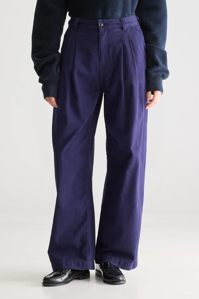 Bellerose Pantalon Plissé Marine Pour Femmes