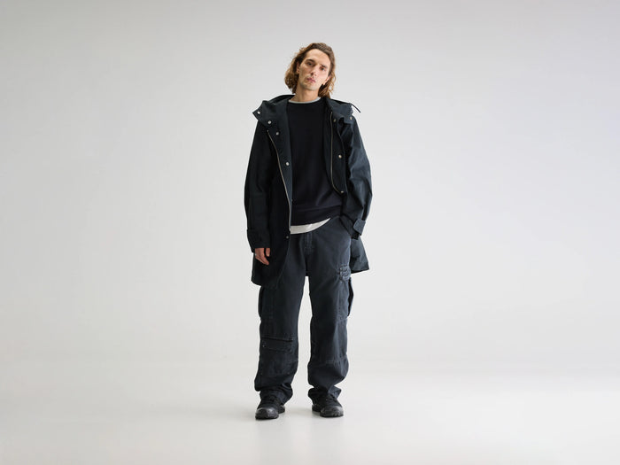 Bellerose Parka à capuche bleu foncé pour homme