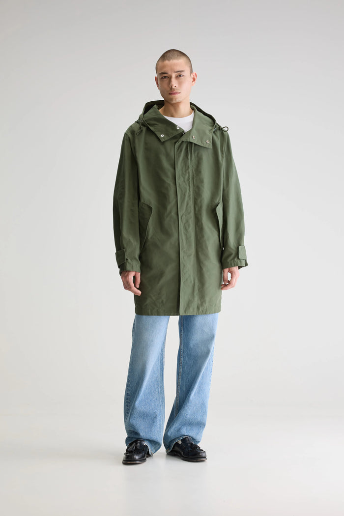 Bellerose Parka à Capuche Kaki Pour Homme