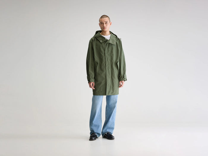 Bellerose Parka à capuche kaki pour homme
