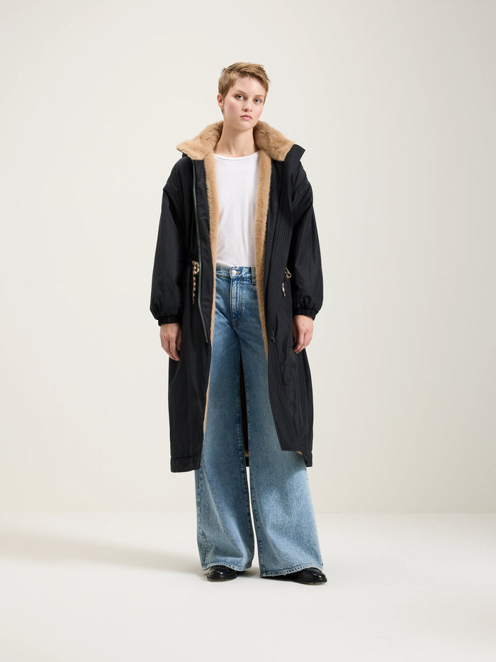 Bellerose Parka Bleu Marine Oversized Pour Femmes