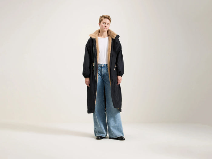 Bellerose Parka Bleu Marine Oversized Pour Femmes