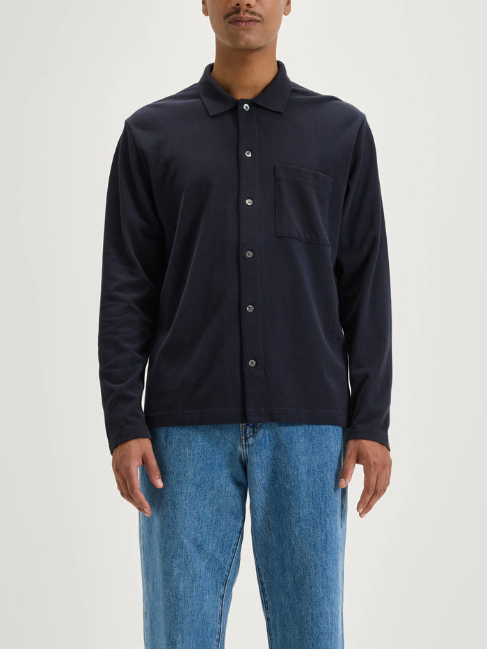 Bellerose Polo En Coton Bleu Marine Pour Hommes