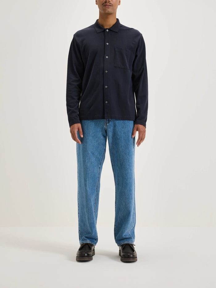 Bellerose Polo En Coton Bleu Marine Pour Hommes