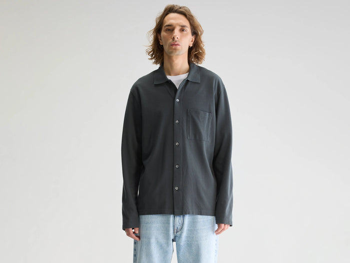 Bellerose Polo gris à manches longues pour homme