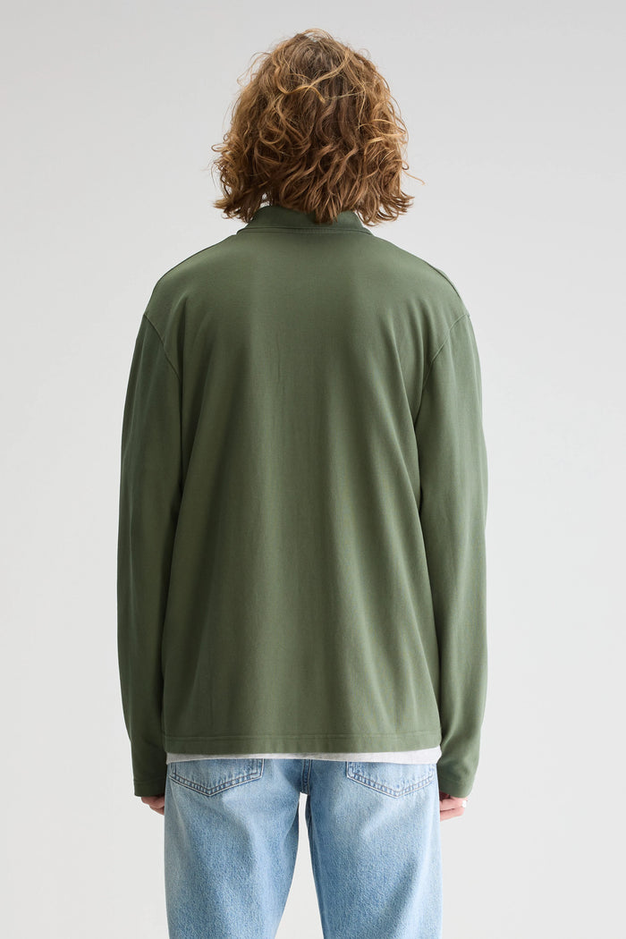 Bellerose Polo Vert à Manches Longues Pour Homme