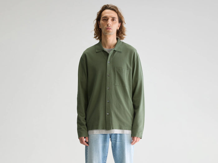 Bellerose Polo vert à manches longues pour homme