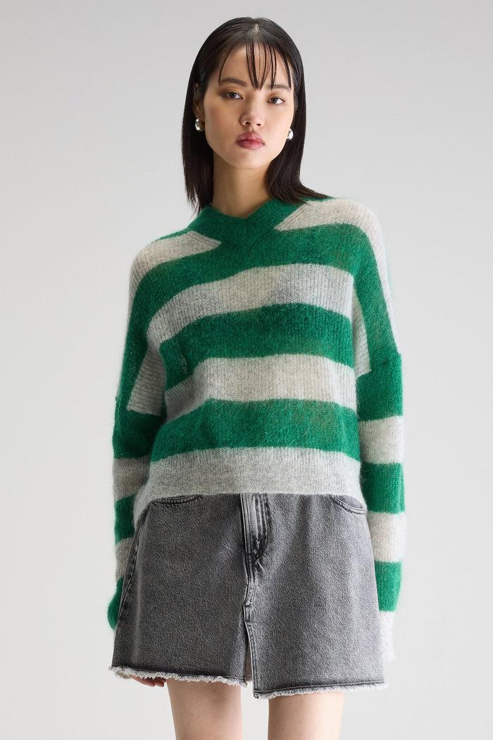 Bellerose Pull à Col En V Rayé Pour Femmes