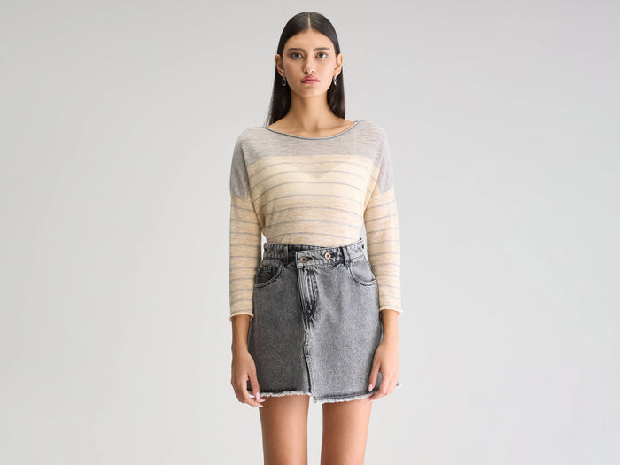 Bellerose Pull Beige À Col Bateau Pour Femmes