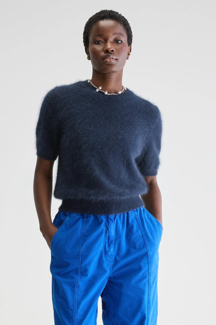 Bellerose Pull Bleu à Manches Courtes Pour Femmes