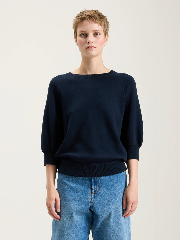 Bellerose Pull Col Rond En Bleu Marine Pour Femmes