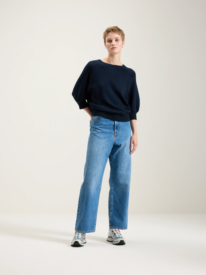 Bellerose Pull Col Rond En Bleu Marine Pour Femmes