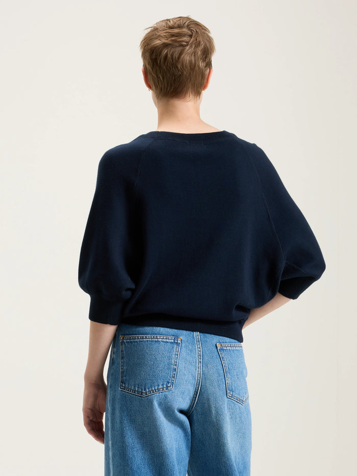 Bellerose Pull Col Rond En Bleu Marine Pour Femmes