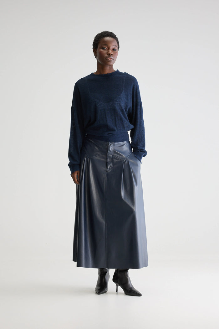 Bellerose Pull Col Rond Oversize Bleu Pour Femmes